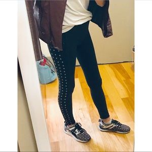 Black Studded Detailed Leggings